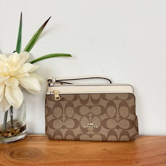 NWT‎ Coach Double Zip Wallet In Signature Canvas - Picture 1 of 7